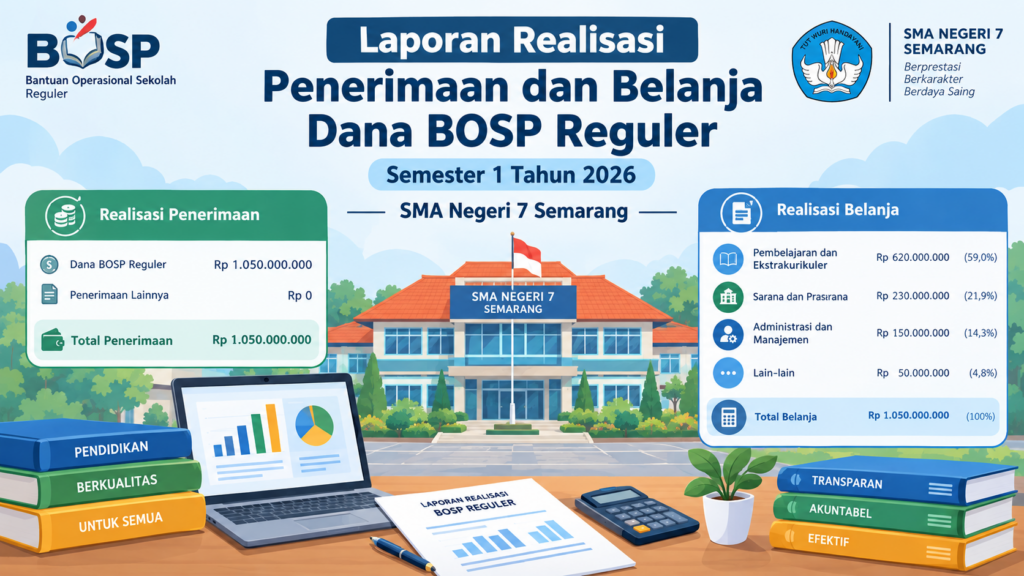 Laporan Realisasi Penerimaan dan Belanja Dana BOSP Reguler, Semester 1 Tahun 2026